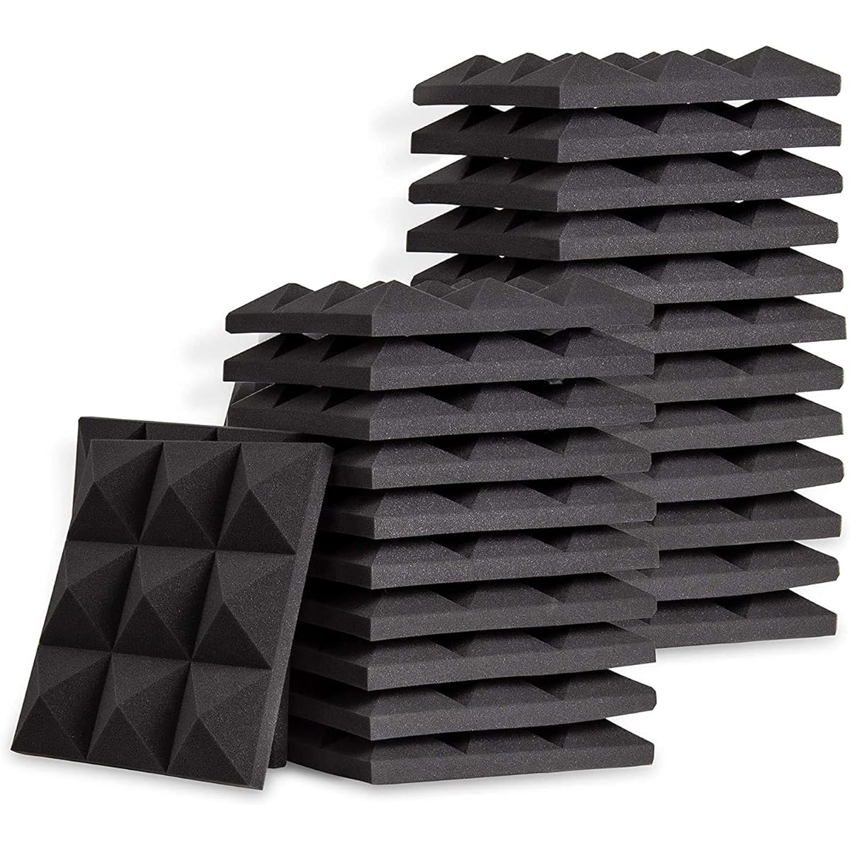 Soundproofing Foam Panels 2" x 12" x 12" x 12" Acoustic Foam Panels Studio Wedge Tiles Sound Panel Wedges Soundproofing Sound Absorbing Material Set of 24