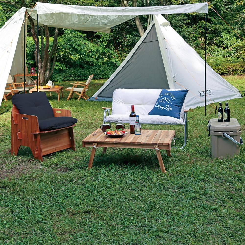 CAPTAIN STAG Outdoor Table Roll Top Free Table Width 81 x Depth 64 x Height 30 cm 4-wheel carry set available Storage bag included CS Classics UP-1050