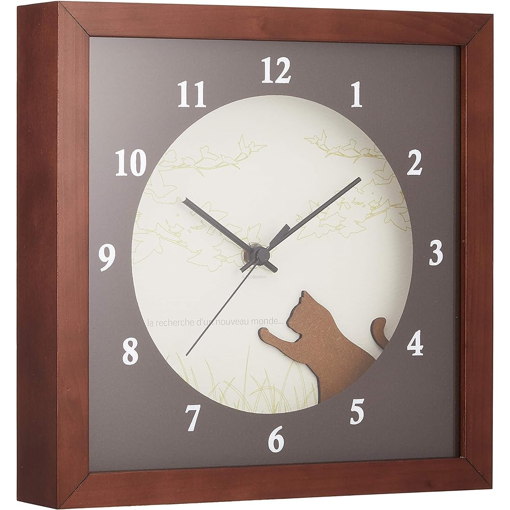 K-ART.JAPAN Table Clock/Wall Clock Brown Size: Width 22 x Height 22 x Thickness 4.5cm