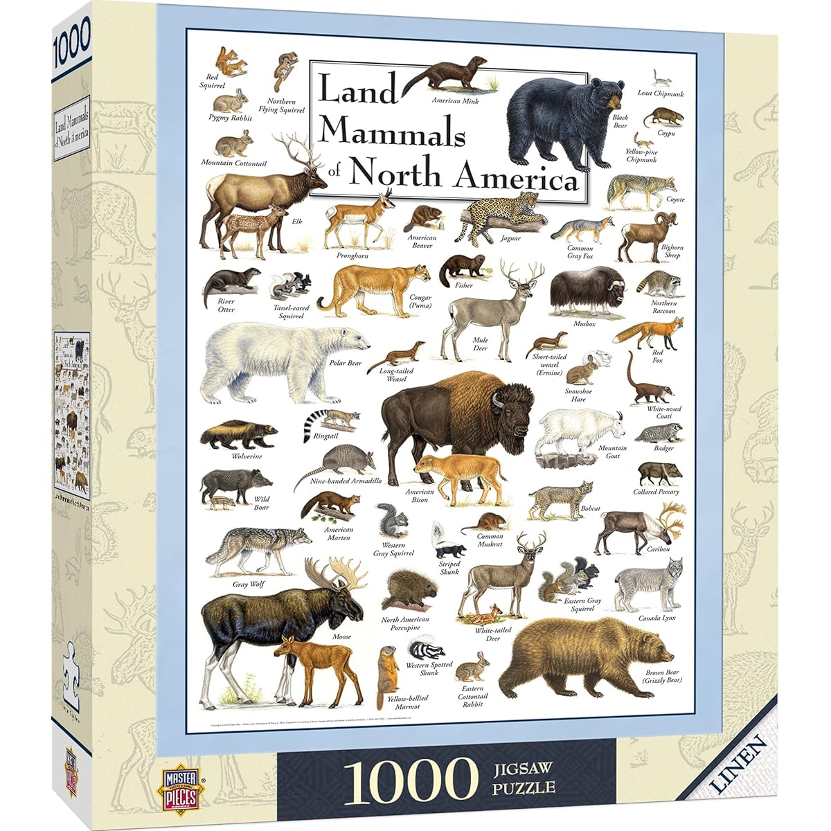MasterPieces Jigsaw Puzzle 1000 Piece for Adults/Family/Children - Land of North America Mammals - 19.25"x26.75"