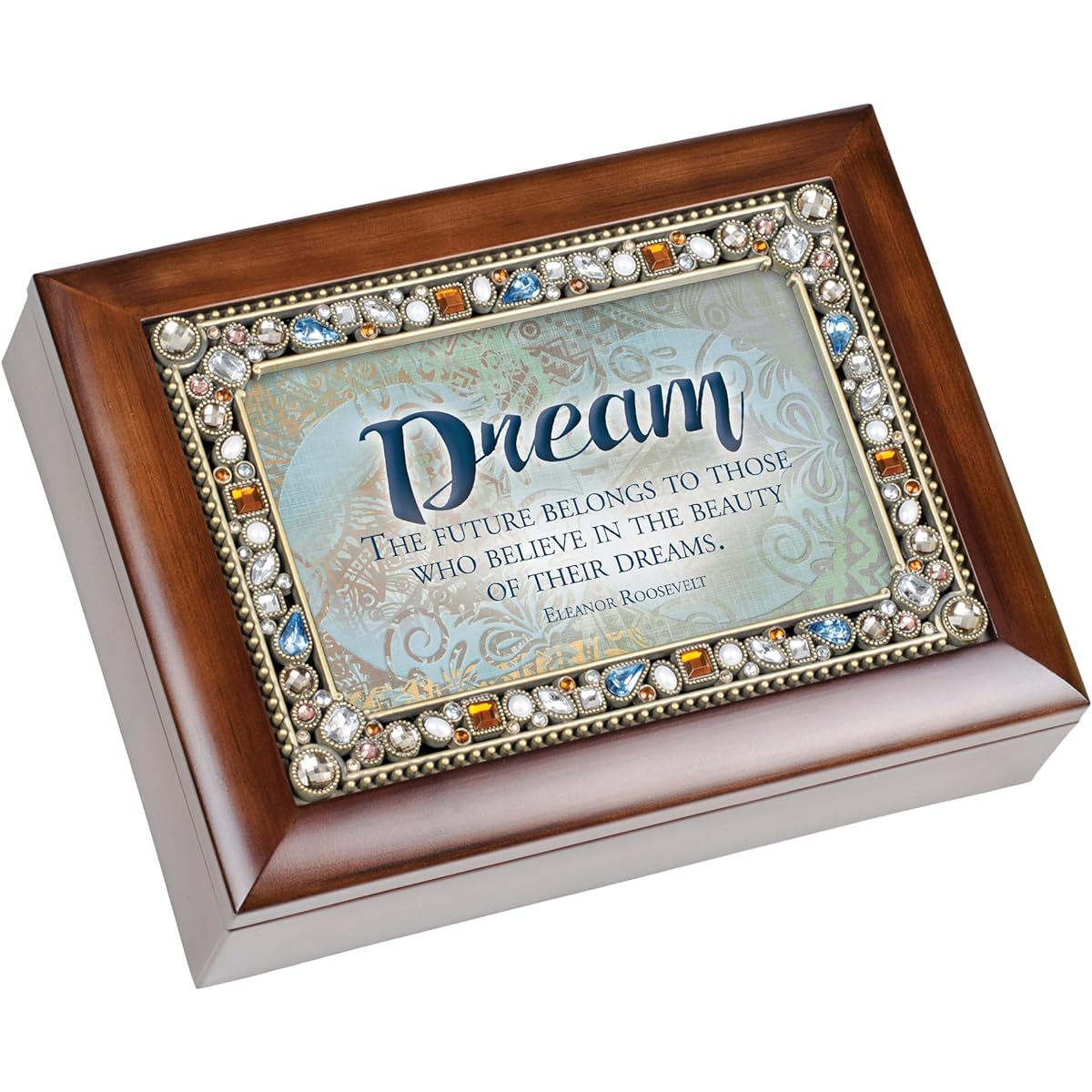 DreamsThose Who Believe Beauty JeweledWoodgrain SouvenirMusic BoxPlays What a Wonderful World