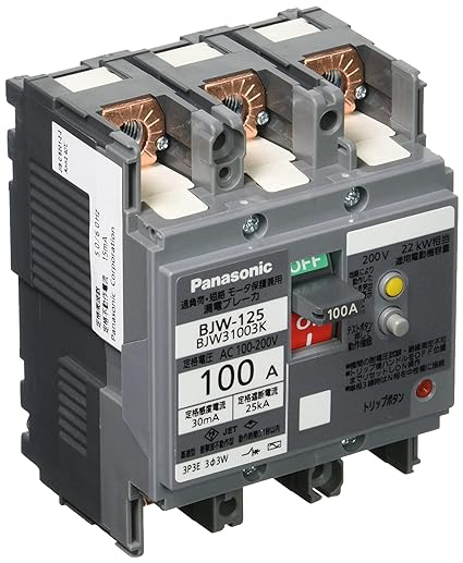Panasonic Earth Leakage Breaker BJW-30 Type 2P2E with OC 8A 15mA Motor Protection BJW282
