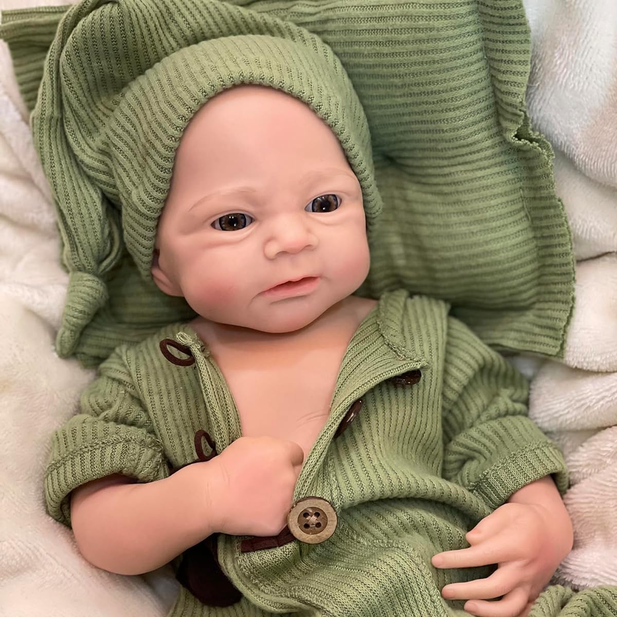 OtardDolls Reborn Baby Doll 18 Inch Full Silicone Lifelike Doll Realistic Newborn Baby Doll with Toy Accessories for Kids