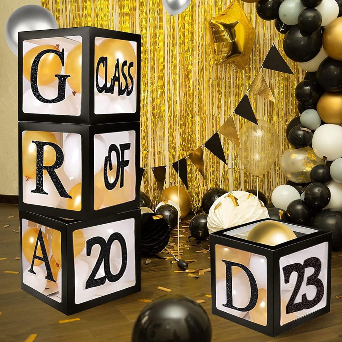 Graduation Decoration Balloon Box 2023 So Proud of You Graduation Decoration 2023-Black
