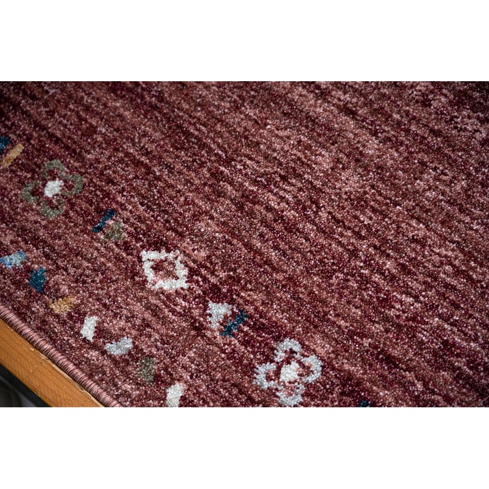 Ikehiko Mat Entrance Indoor Outdoor Imported Maia Red Approx. 70 x 120cm Rectangular Made in Turkey Wilton Weave Ethnic Simple Antibacterial and Odor Resistant All Seasons Durable #1311730246401