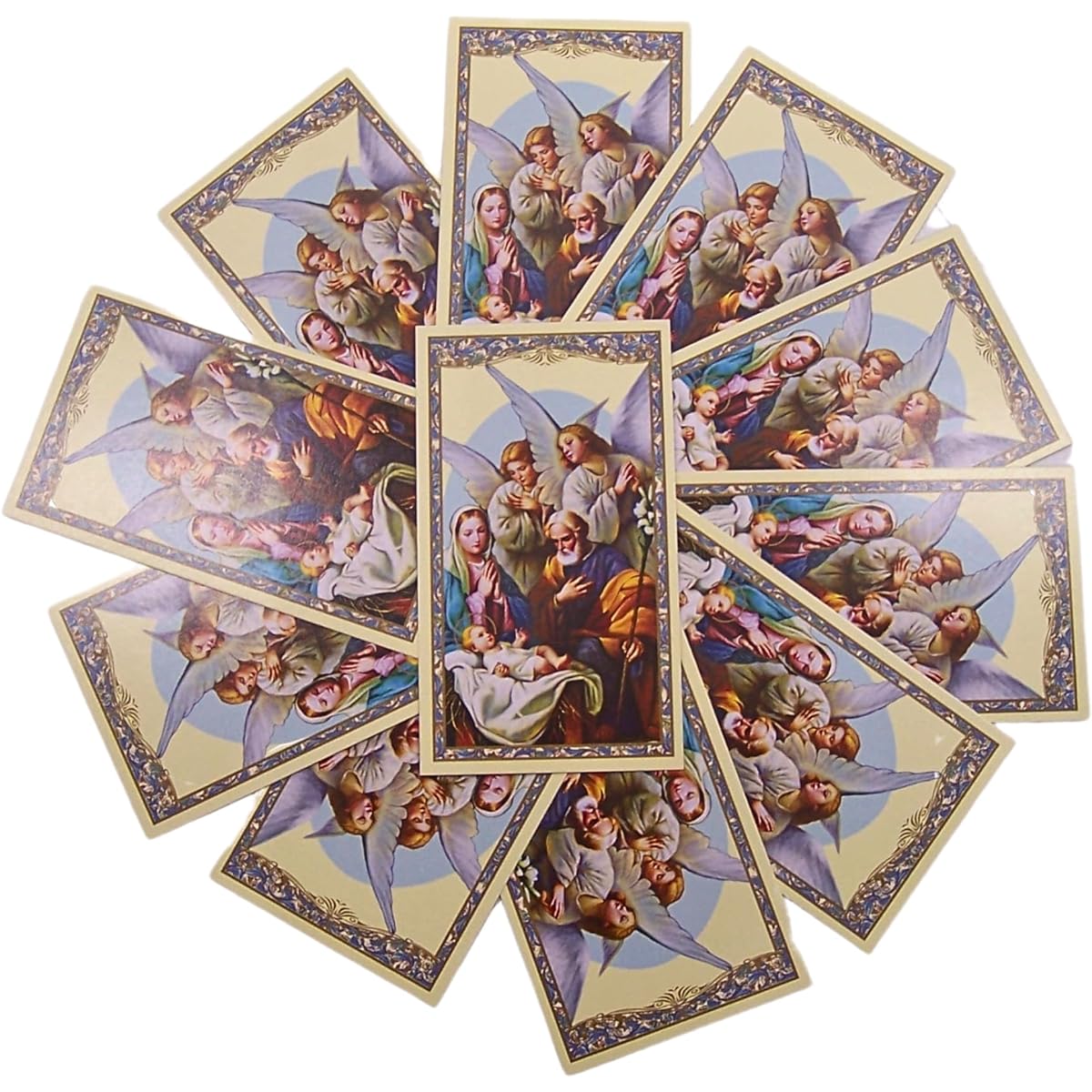 Wowser Nativity Adoring Angels Holy Cards Christmas Prayer Sunday School Lesson Catholic Church Activity Set of 10