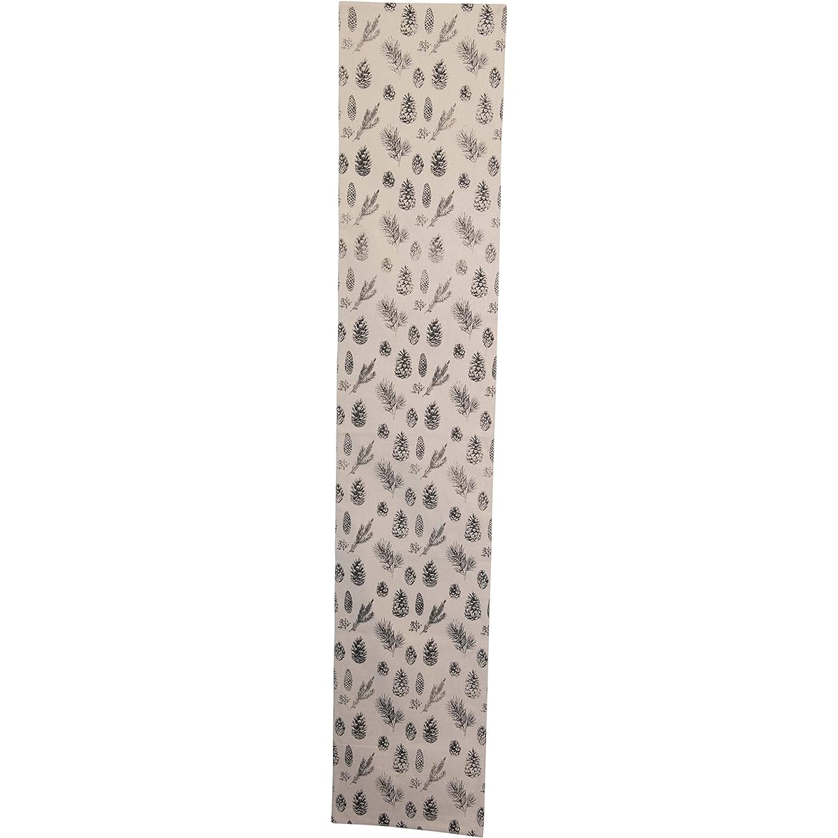 Creative Co-op Woven Cotton Pine Cone Print Table Runner, Black