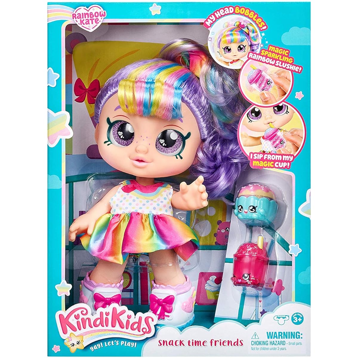 Kindi Kids Snack Time Friends Rainbow Kate Doll Approx. 25cm Girls Toy Accessory 2-Piece Set Doll [Parallel Import]