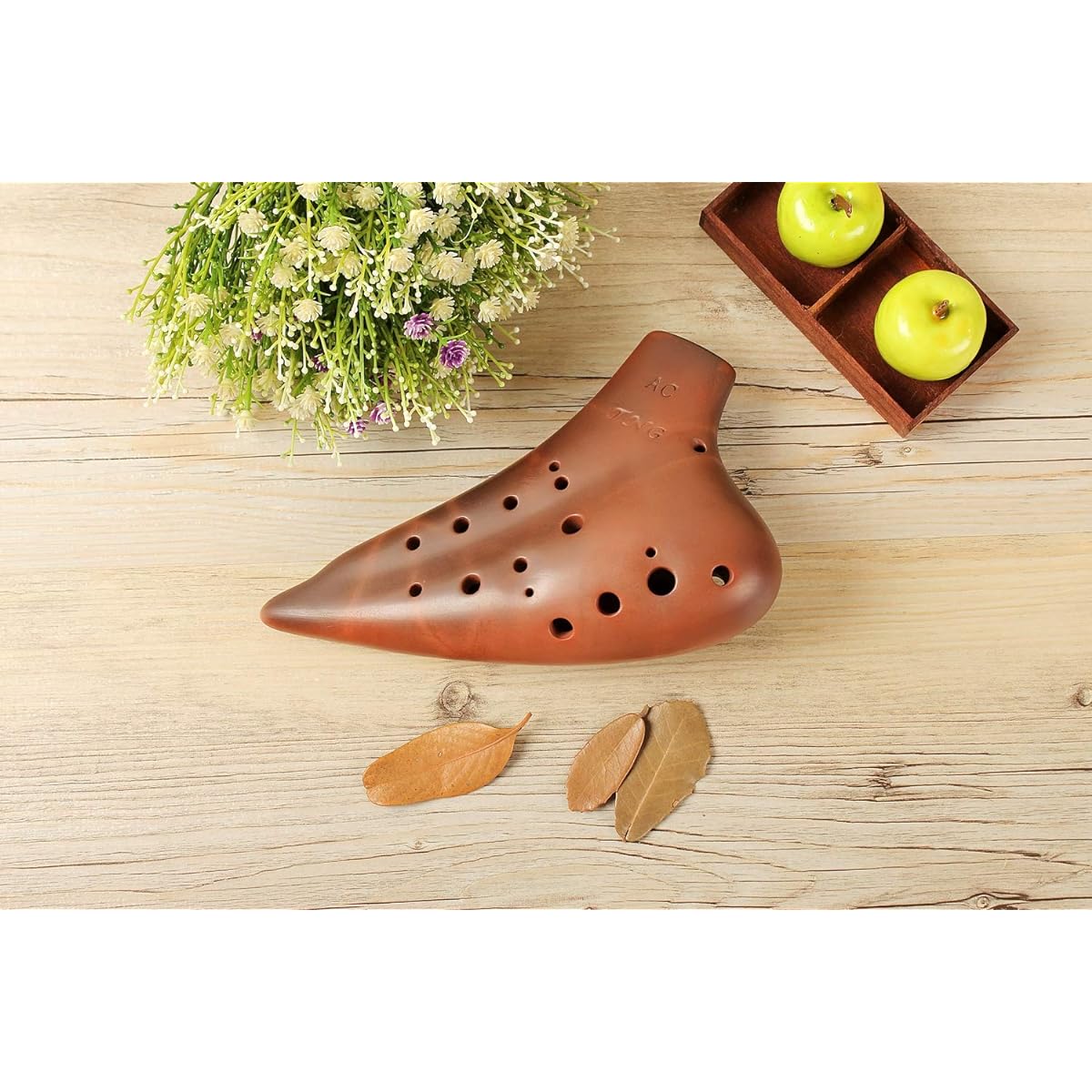 TNG Ocarina Musical Instrument [12 Holes / Double/Alto/C Key/Purple Sand/Red Clay] AC Multiple Tubes (with fingering chart) (with special case) ocarina High-grade Wind Instrument
