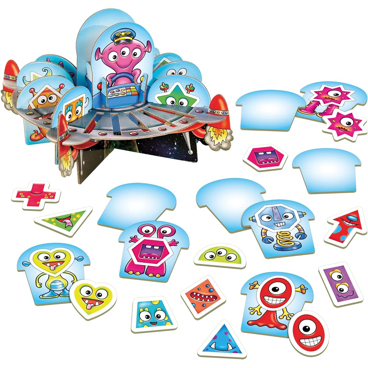 Orchard Toys Shape Aliens Game, Space themed Board Game, Family Fun, Family Game, Perfect for Kids Age 3-6
