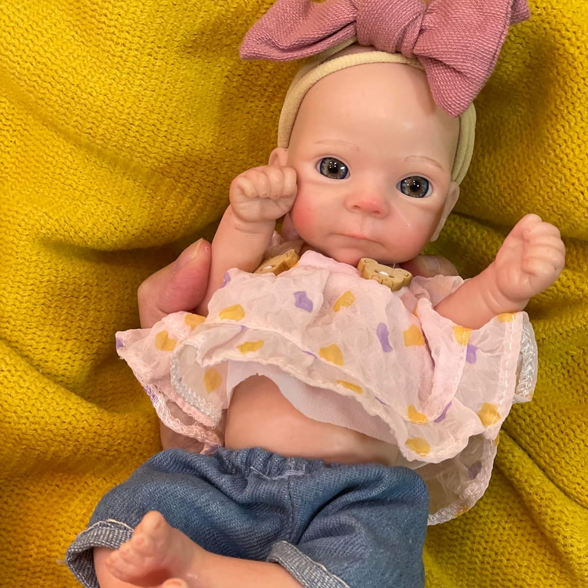 OtardDolls Reborn Baby Doll 11 Inch Full Silicone Lifelike Doll Handmade Real Newborn Baby Doll with Toy Accessories for Kids