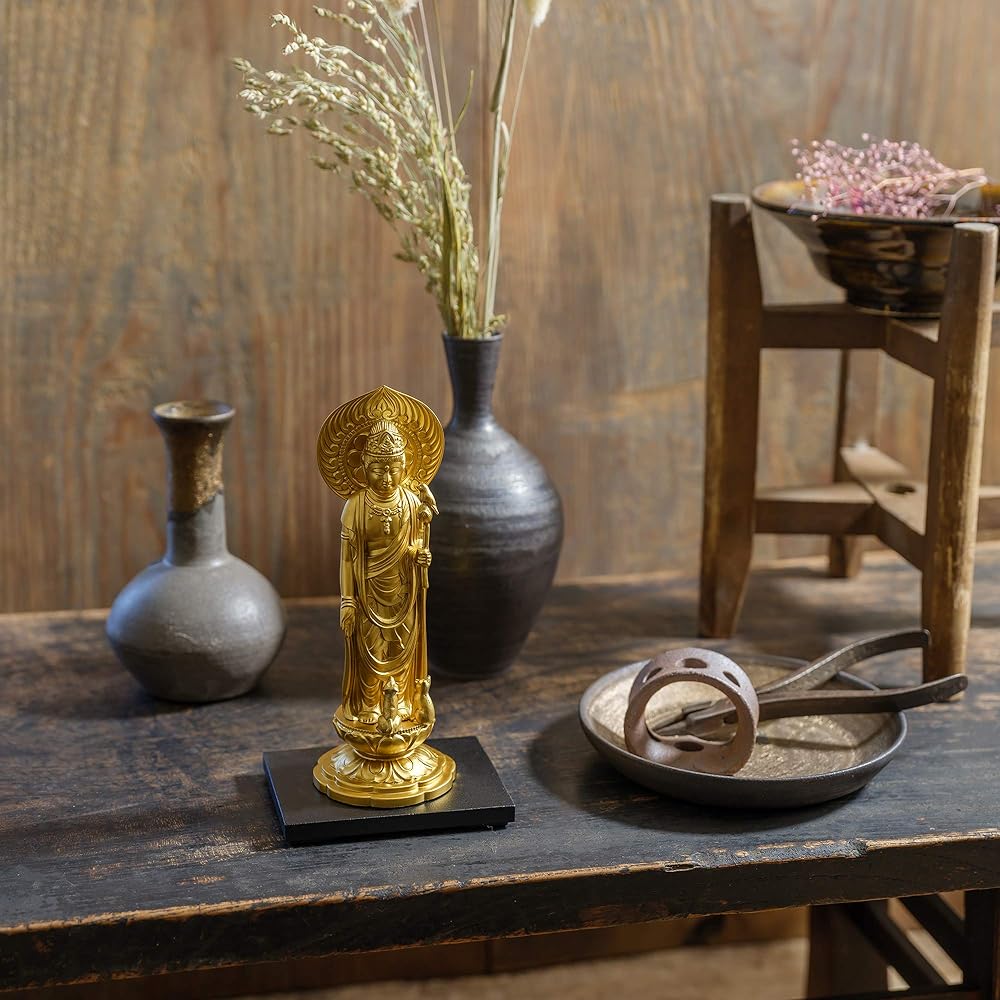 Buddha Statue Pet Kannon Bodhisattva 16cm (Gold) _"Animal Protection/Pet Memorial Service" Takaoka Copperware (P Kannon/M)