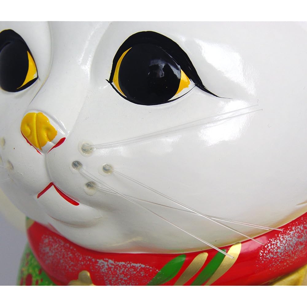 Domestic Tokoname ware beckoning cat white-handed oval cat right hand size 10 764-2-904