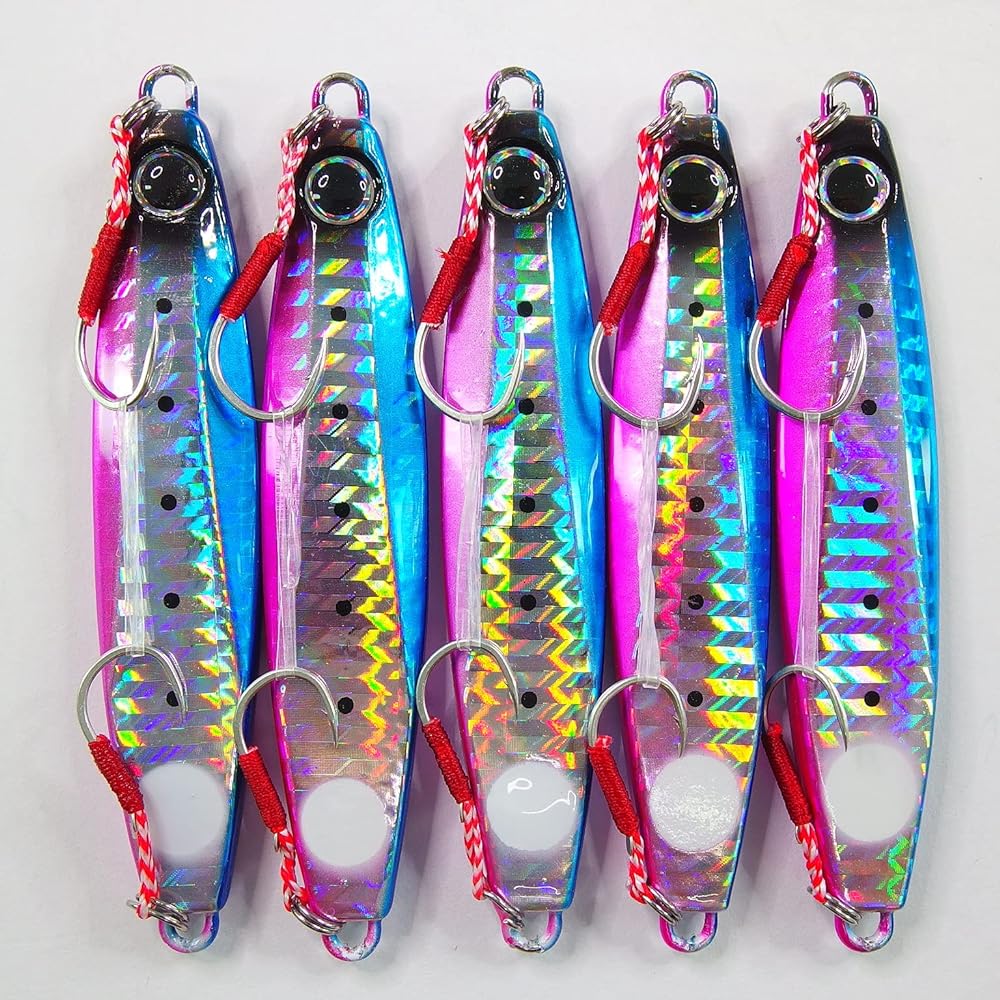 [momo Lure] Momoru Lure KANARAZU Metal Jig 30g 40g Shore Jigging Definitive version of shore jigging Set of 5 for perfect fishing results (40g - Assortment 04)