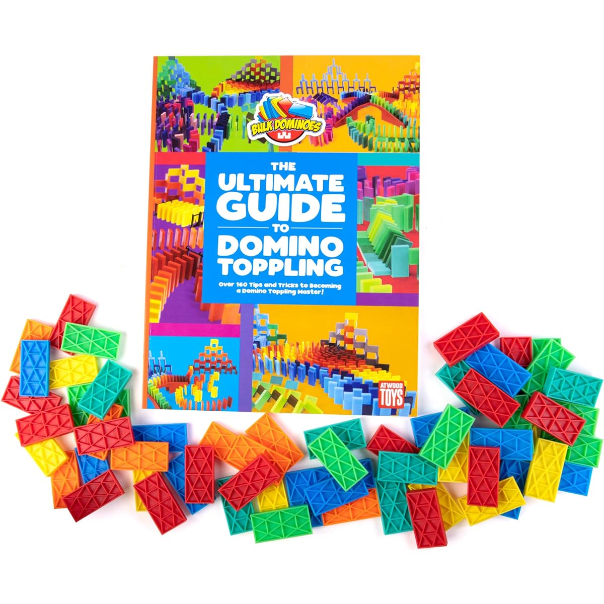 Bulk Domino Jump Starter Ultimate Guide Domino Top Ring 60 Pieces Domino Chain Reaction Book Combo Kit