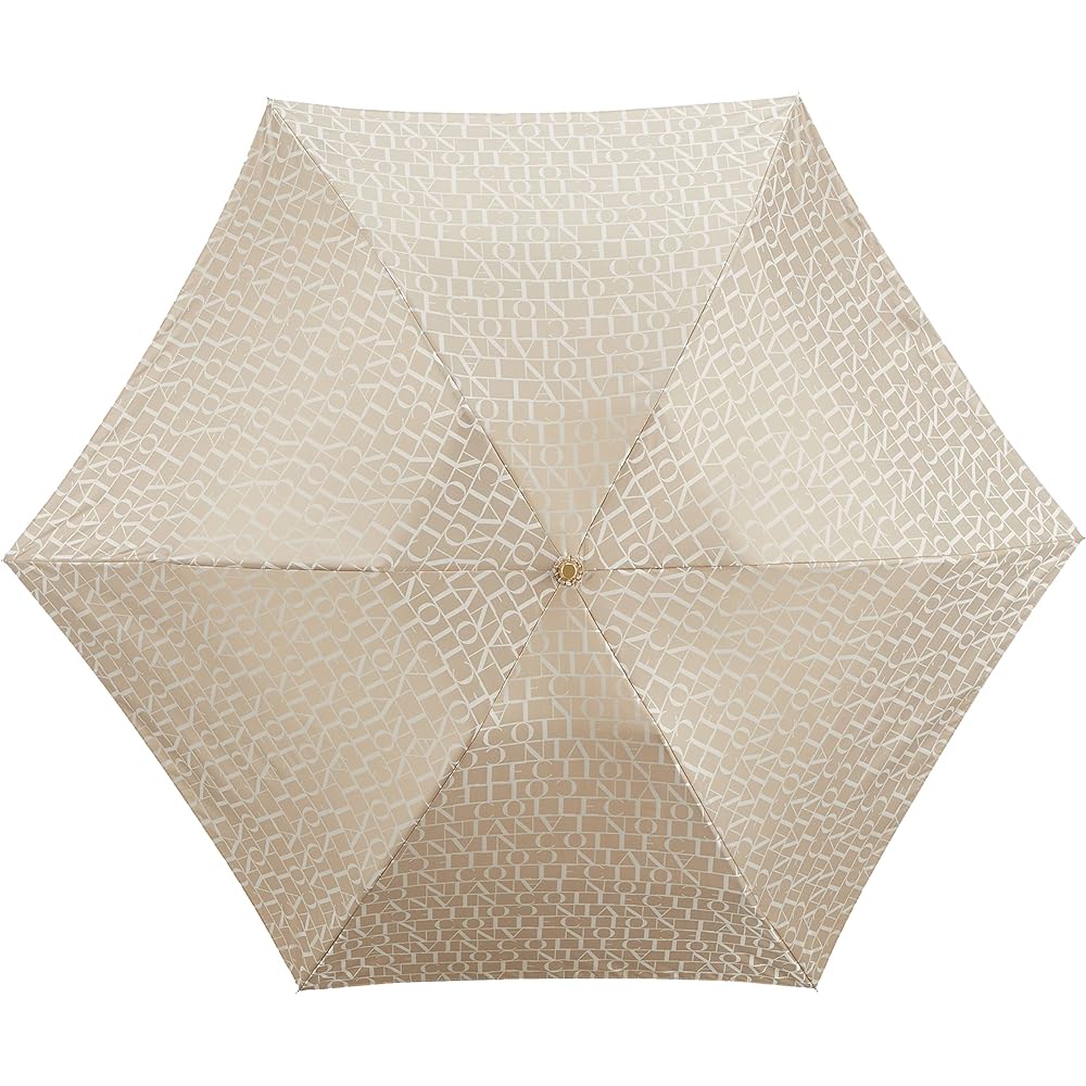 MOONBAT LANVIN COLLECTION Logo Jacquard Umbrella Folding Umbrella Simple Women's Gift Light Beige Rib Length: Approx. 55cm