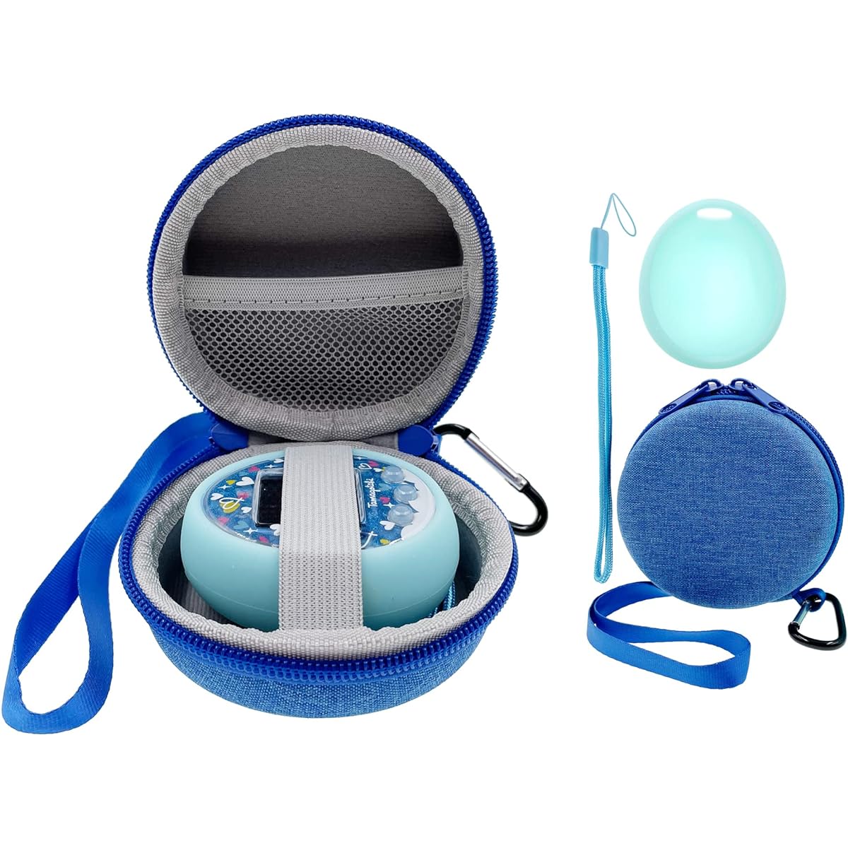 Xcivi Hard Carry Case Silicone Cover for Tamagotchi On/ Meets/ Mitsu/ m!x/4U/m.x Virtual Interactive Pet Game Machine (Blue)