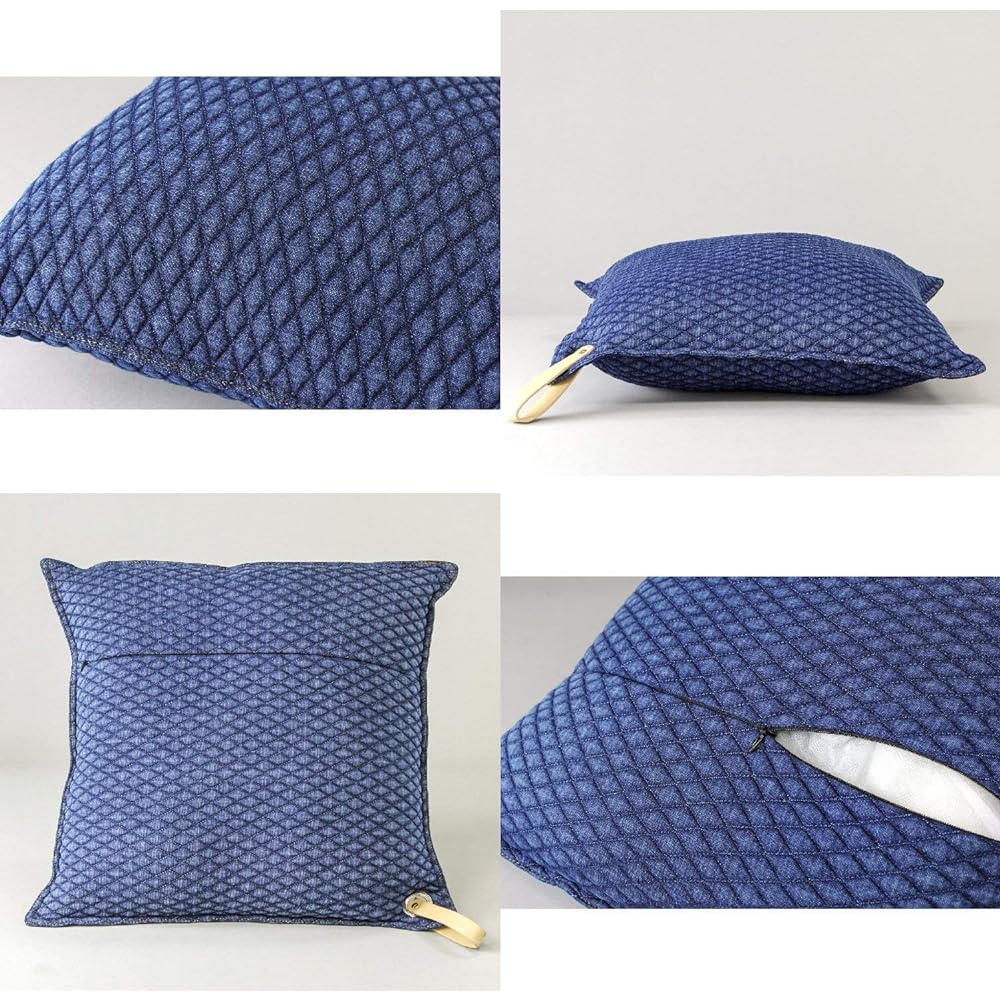 SPICE OF LIFE One Hook Stitch Cushion enrich Navy 60×60cm SRLH2051NY