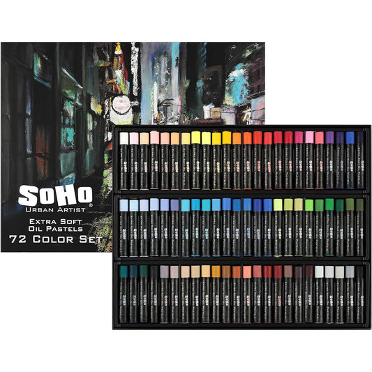 Soho Urban Artist Oil Pastels Set of 72 - Extra Soft Blendable Highly Colored for Vibrant Artwork Perfect for Artists/Professionals/Students