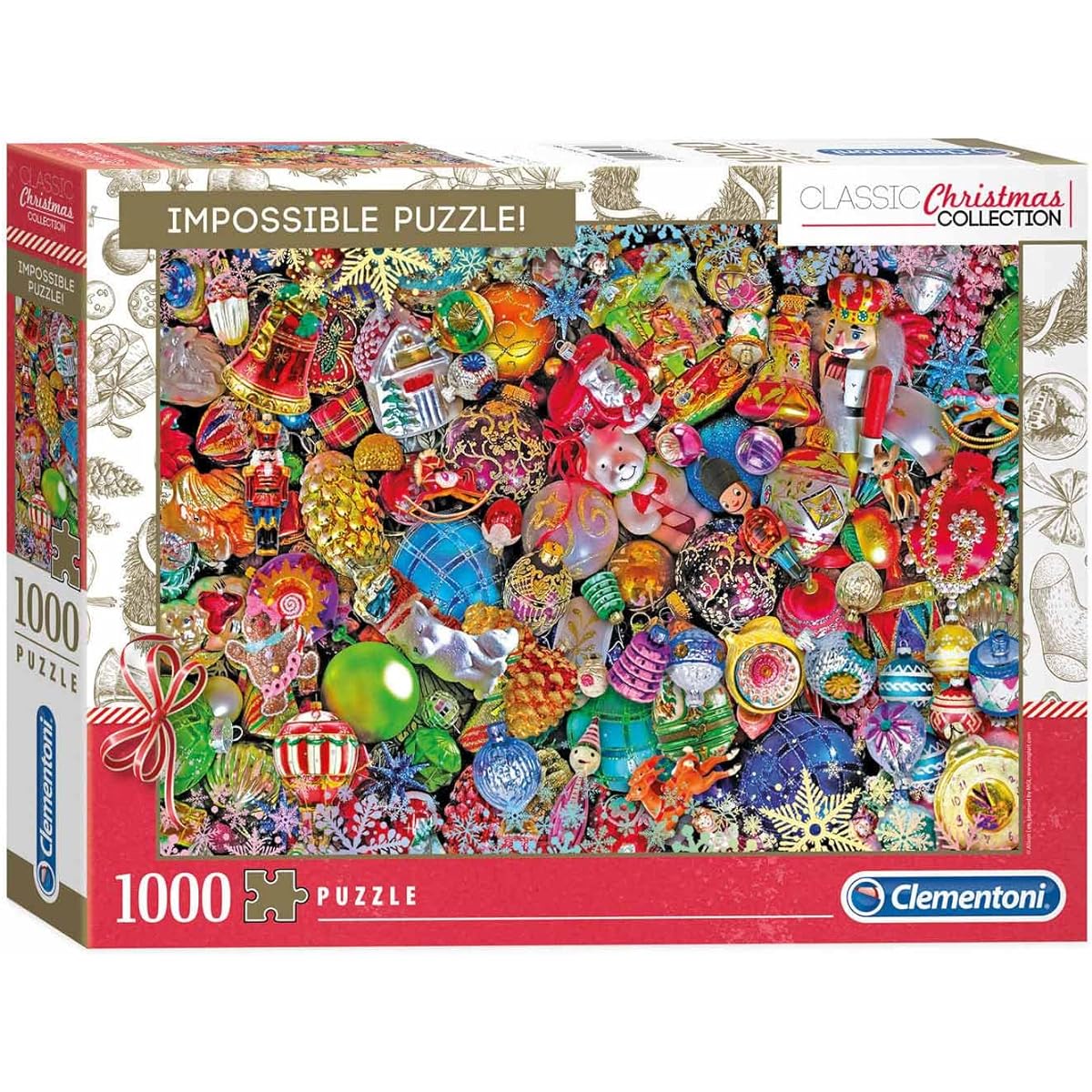 Clementoni 39585 Collection - Impossible Jolly 1000 Pieces - Christmas Italian Adult Puzzle Multicolor