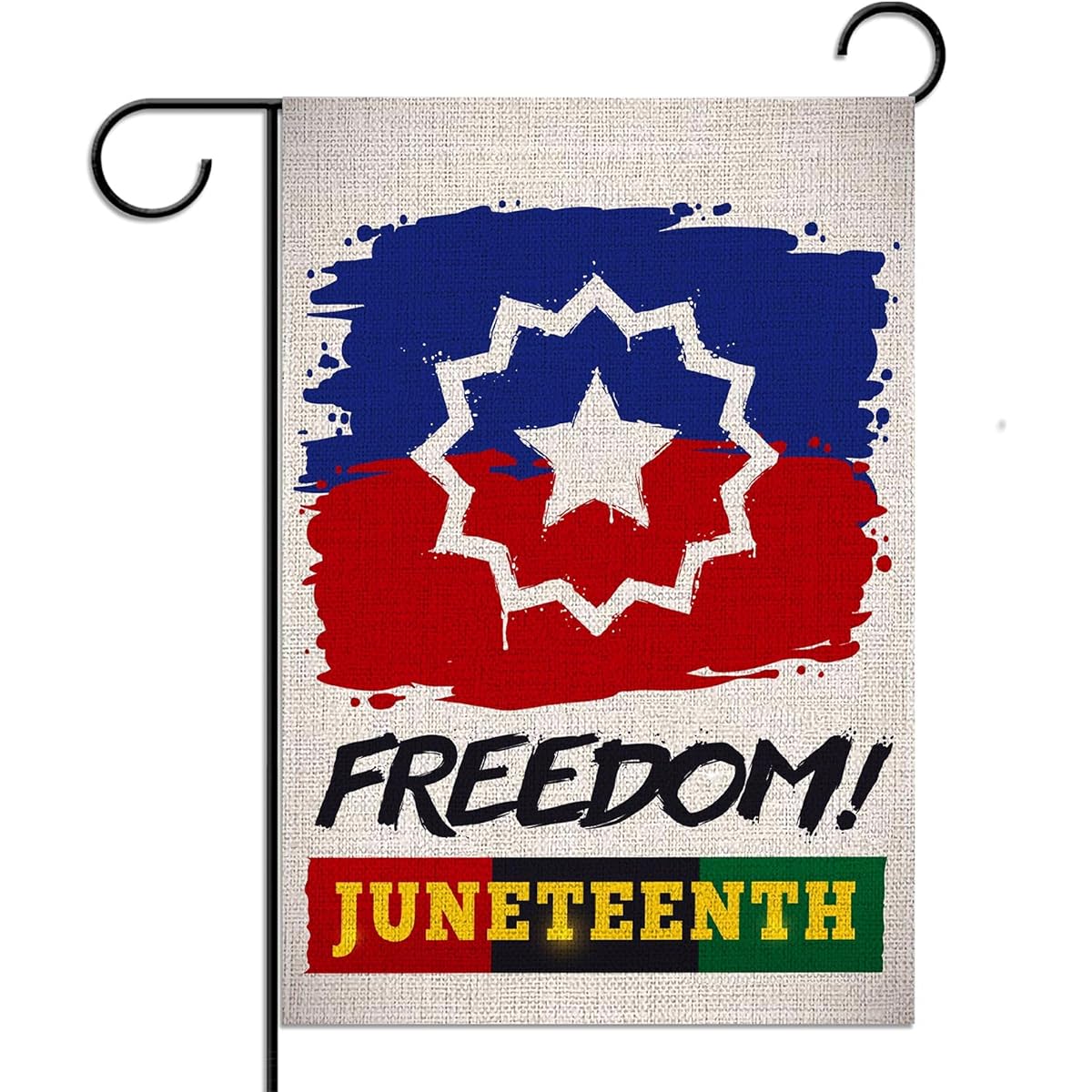 Linen Yunutiens Garden Flag Freedom African American Independence Day Vertical Double Size Yard Outdoor Decoration