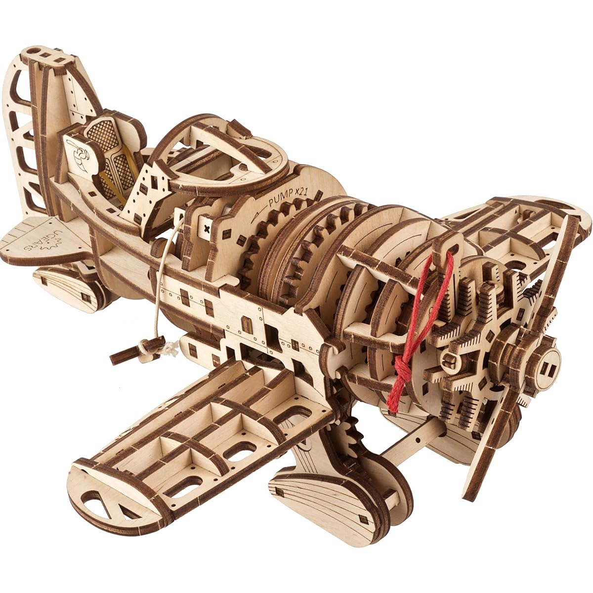Ugears Mad Hornet Airplane 70183 Wooden Puzzle Craft Model No Glue or Tools Required Adult