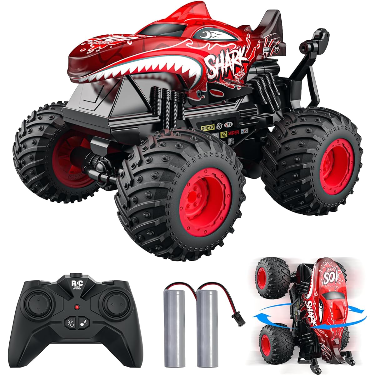 ACAMMZAR Remote Control Car, Radio Controlled Car for Boys, Over 60 Minutes Run Time, 2 Batteries Included, Red
