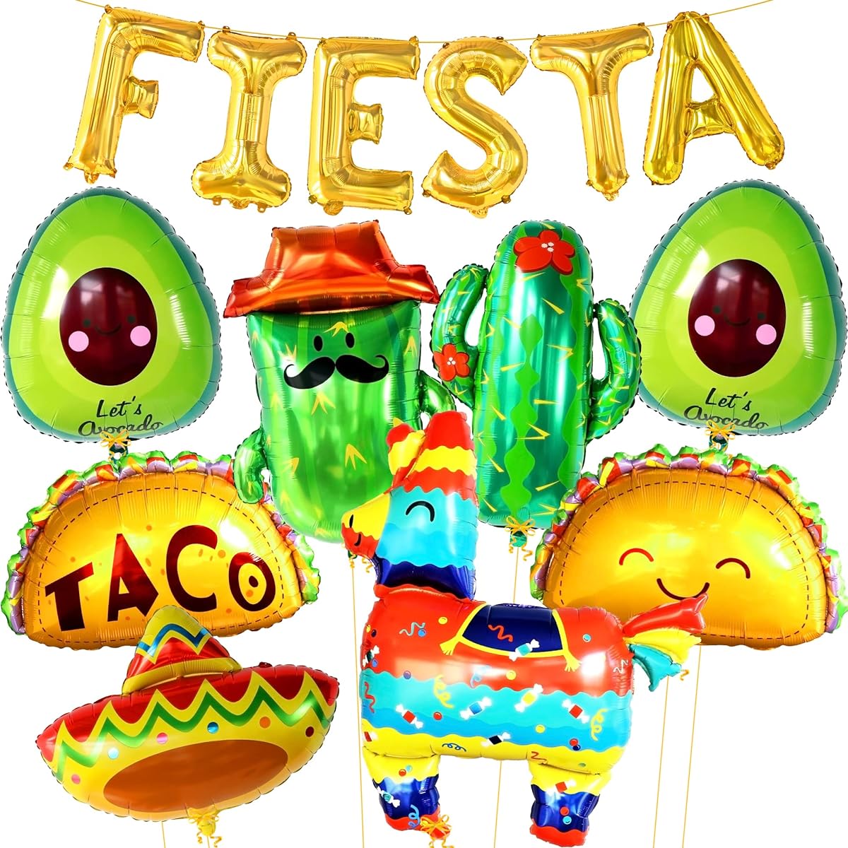 Fiesta Taco Sombrero Foil Balloon