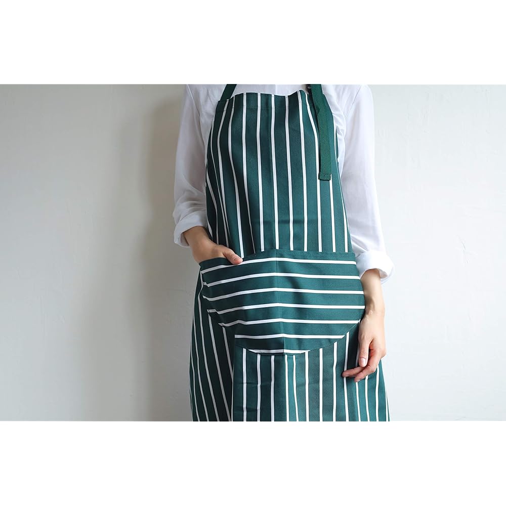 [Marks International] Butcher's Stripe Apron DX-101GR Green Short