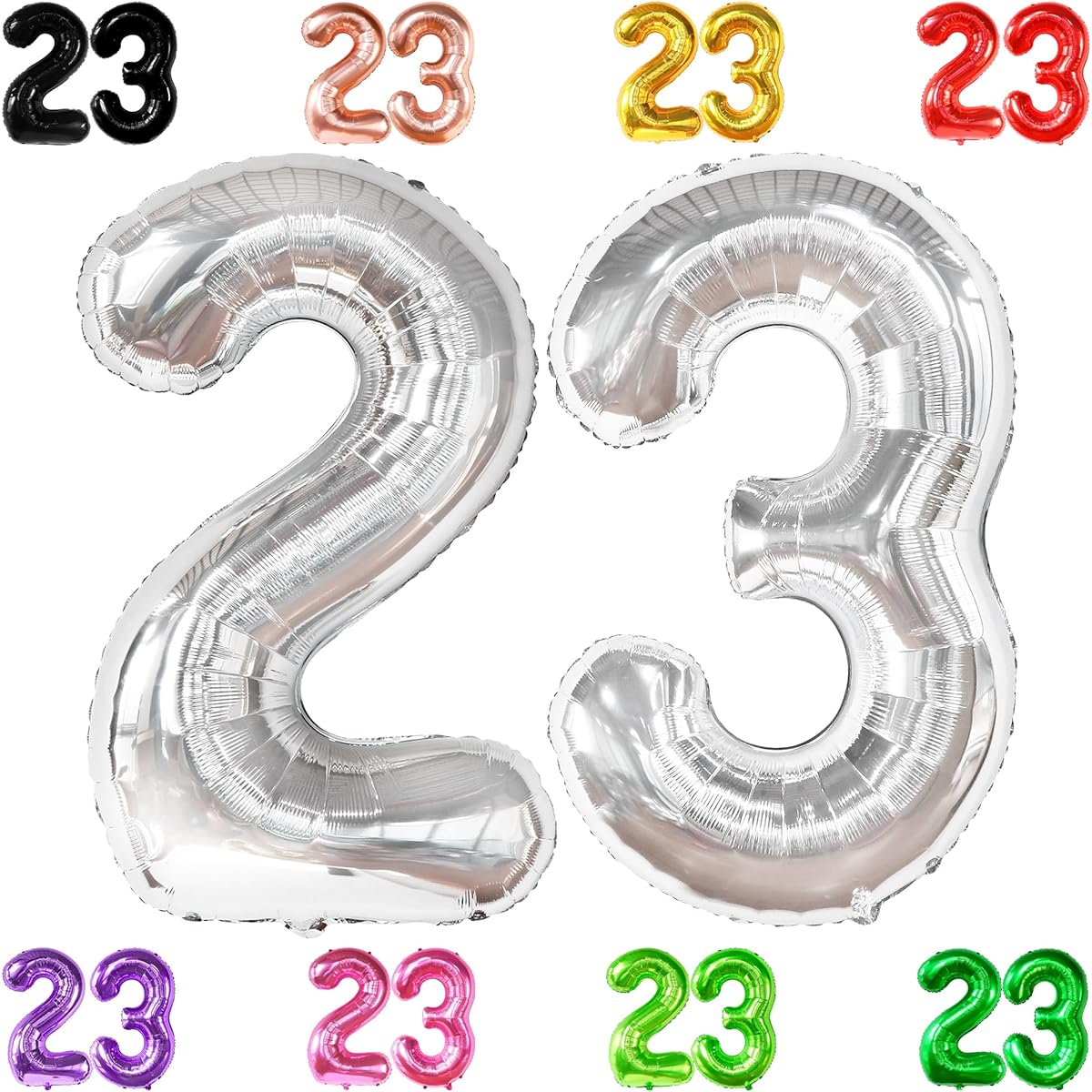 silver number 23 foil balloon