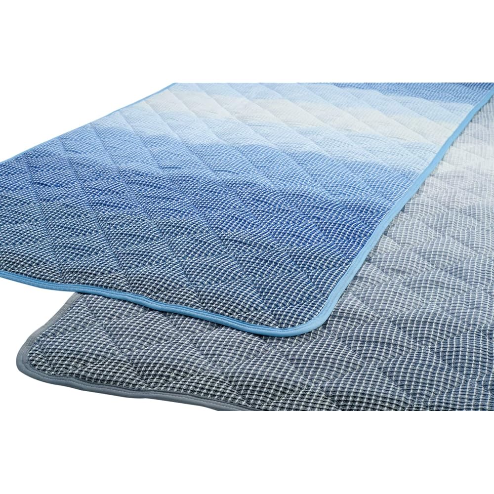 nishikawa [Nishikawa] Bed Pad Double Washable Waffle Weave Organic Cotton 100% Cotton Spring/Summer Blue 5NX-WF-013 D(OCS)