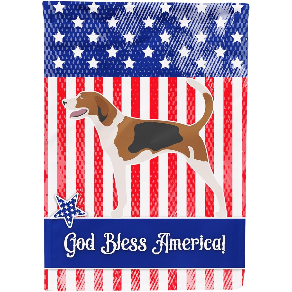 Caroline's Treasures BB8352GF Foxhound American Flag Garden Size Multicolor