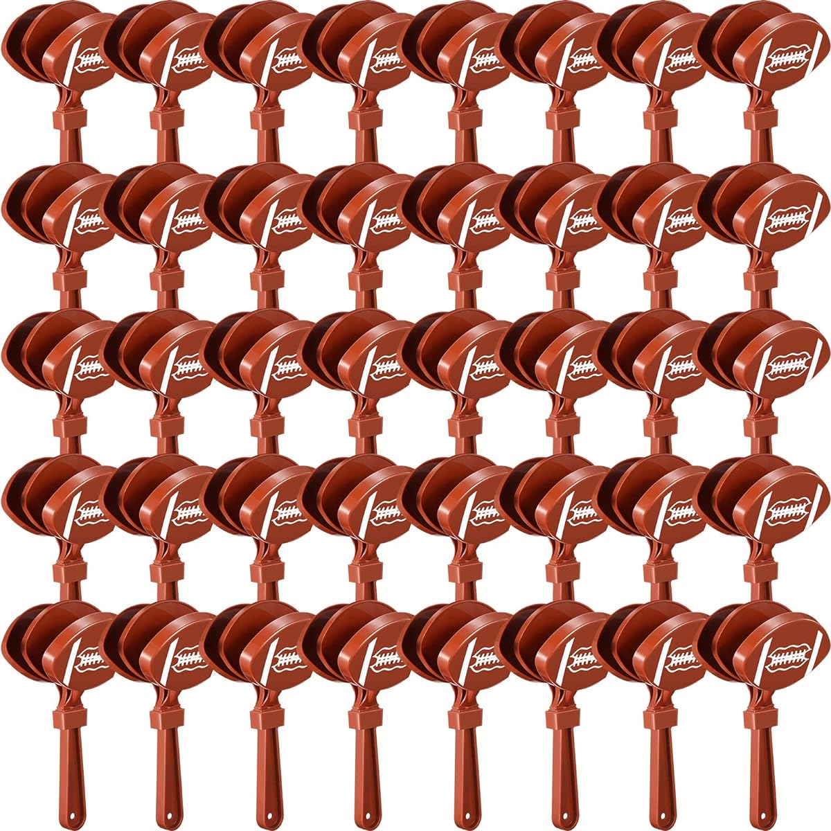40 Pcs Plastic Football Clapper Bulk Noise Maker Football Match Accessories Cheer Supplies Football Games Events Birthday Fiesta Carnival Party 7.3 x 3.9 inches