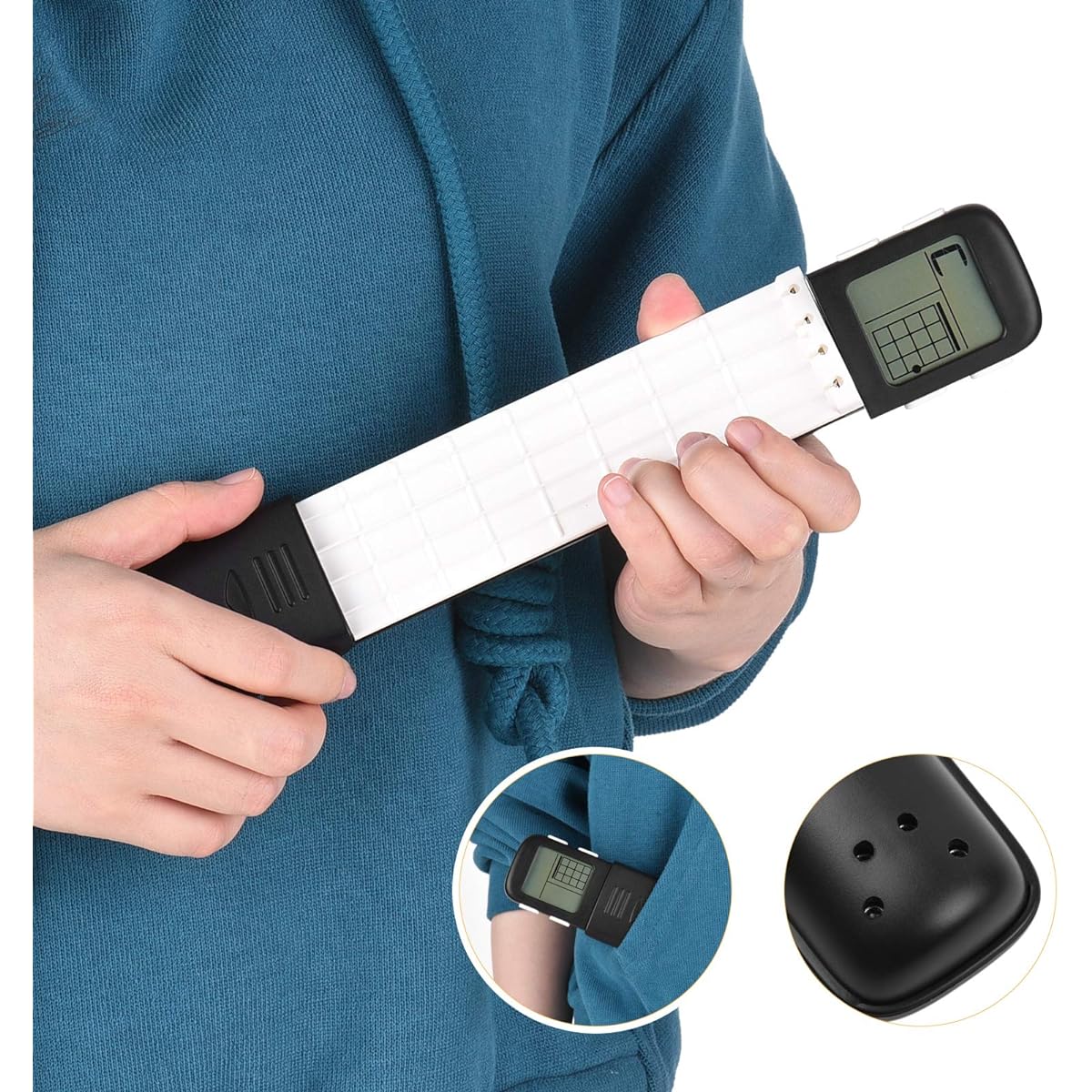 summina Portable Ukulele Record Trainer Ukulele Practice Tool 360 Degree Rotatable Chord Chart Screen for Ukulele Beginners Black