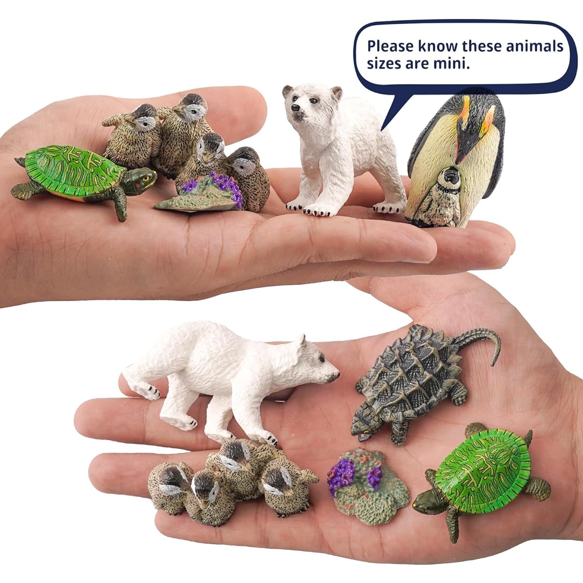 VonkoTuo Sea Animal Toys Playset 8 Pieces Arctic Animal Figurines Polar Bear Penguin Turtle Figures Models Cake Topper Early Learning Gifts for Kids