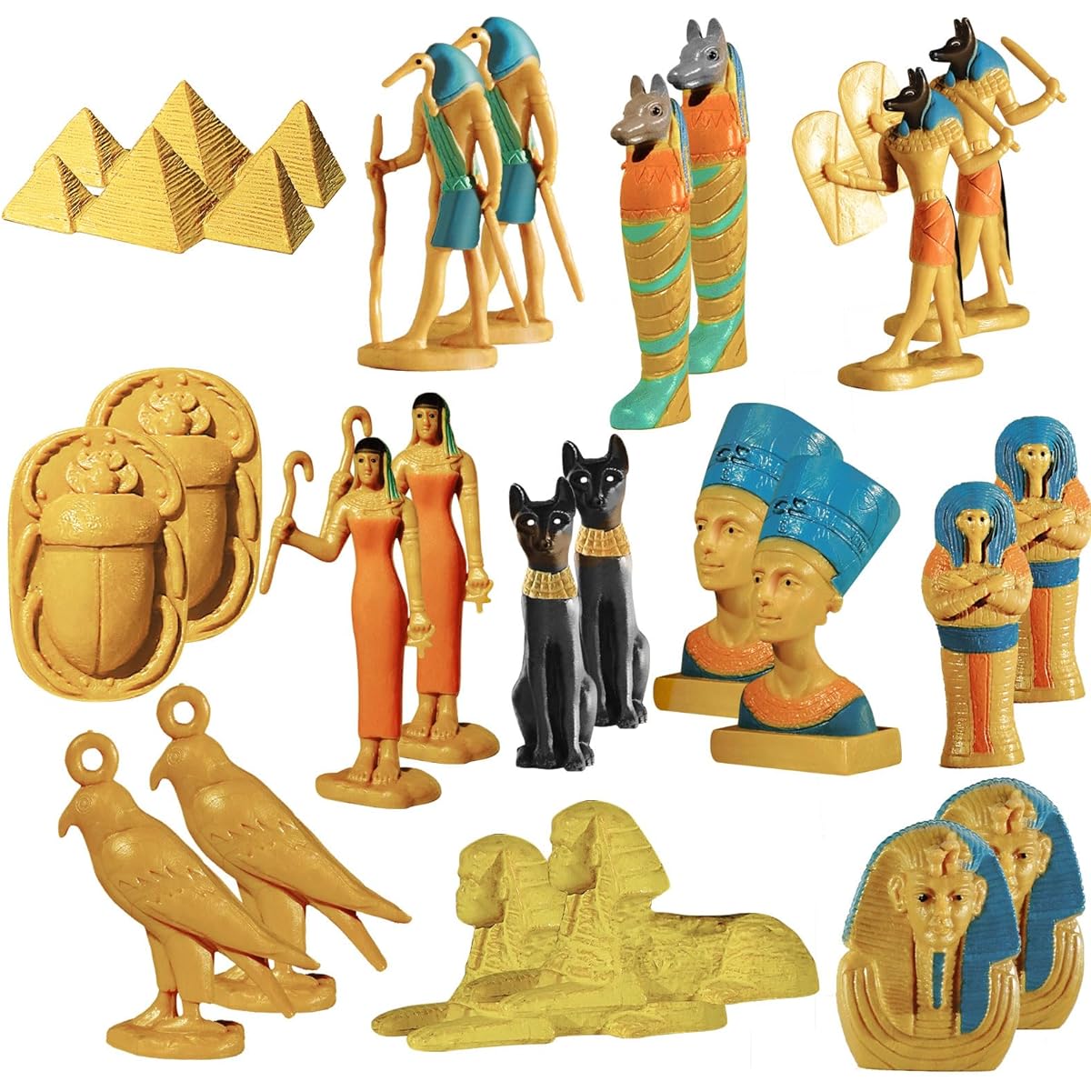 Ancient Egypt Toys for Kids Mini Around the World City Miniature Building Mushroom Egyptian Figurine Pyramid Mummy Egyptian Toy Realistic Egyptian Theme Birthday Gift Party Decoration 24 Pieces