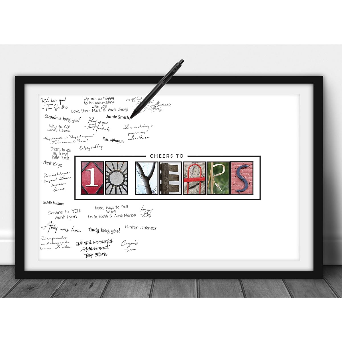 Katie Doodle 10th Birthday Decorations - Creative Guest Book Alternative - Anniversary Decorations Party Supplies Centerpieces Card Gift - 10 Year Old Wall Art Poster 11x17 Inches [Unframed]