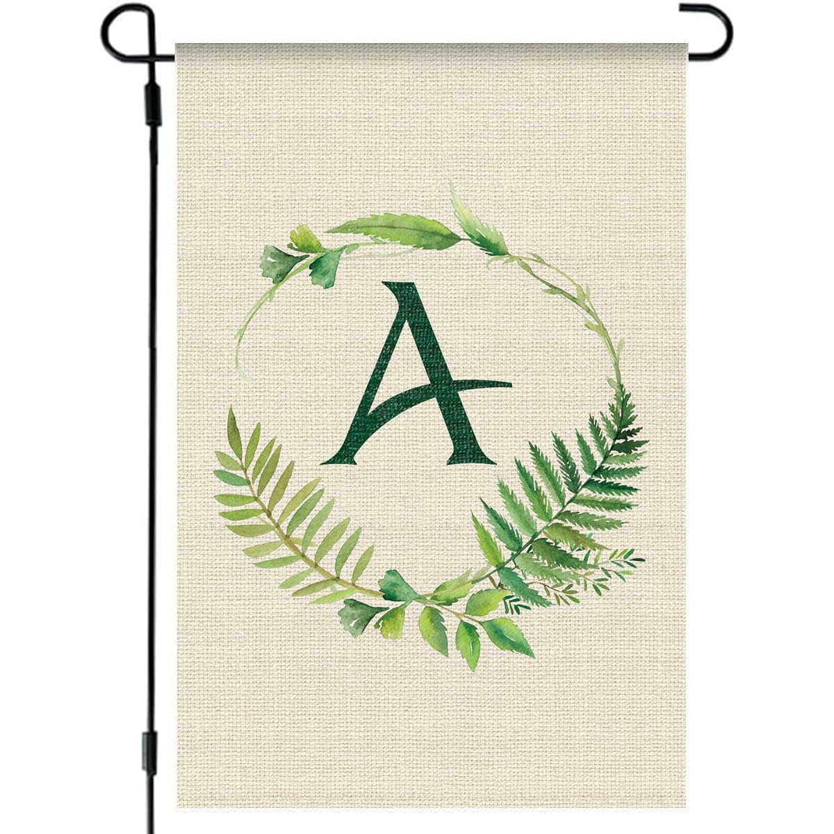 DanCoom Monogram Letter A Garden Flag Floral 12" x 18" Double Sided Outdoor Small Burlap Family Last Name Outdoor Decor Yard Flag