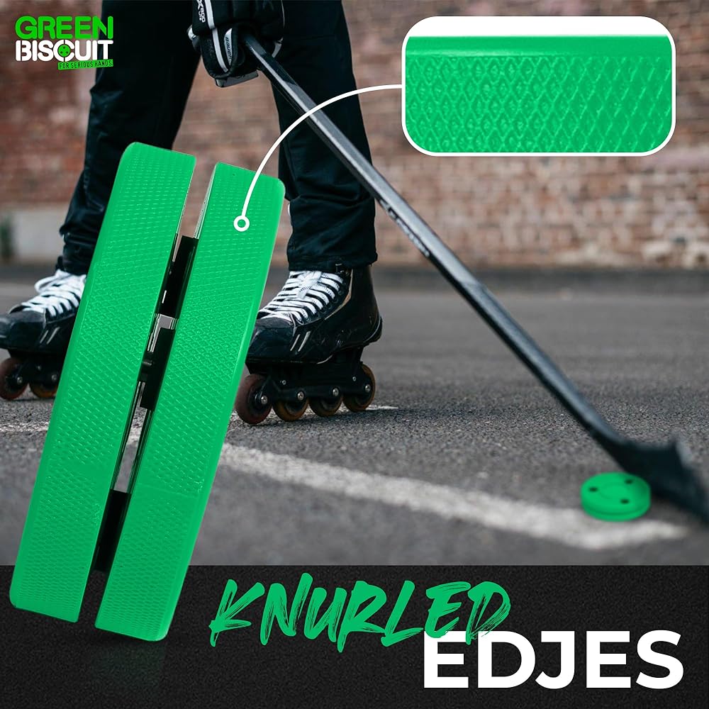 Green Biscuit Snipe Shooting Stick Handling Training Street Hockey Puck