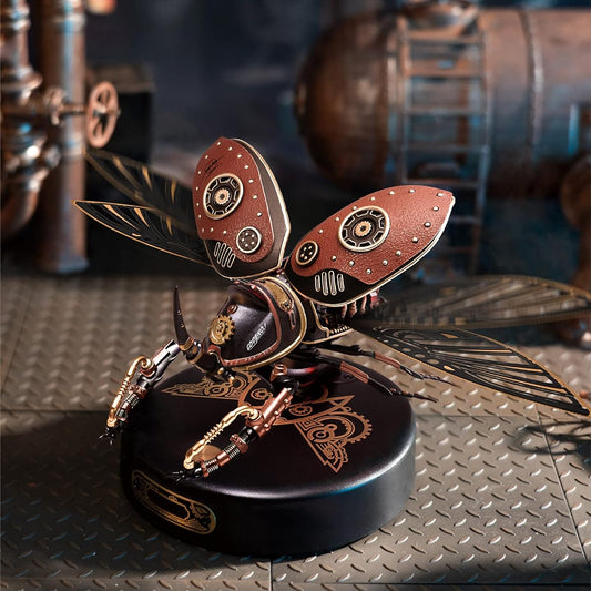 3D Puzzle for Adults 156 Piece 3D Puzzle Beetle with Flapping Wings Mechanical Puzzle Puzzle for Adults and Teens DIY Model Kits Great Gift