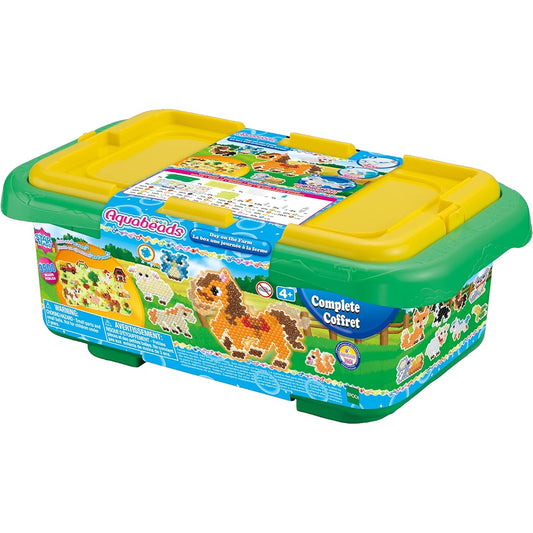 Aquabeads Jumbo Arts & Crafts Set Farm Day Theme - Over 3,500 Beads & 2 Display Stands