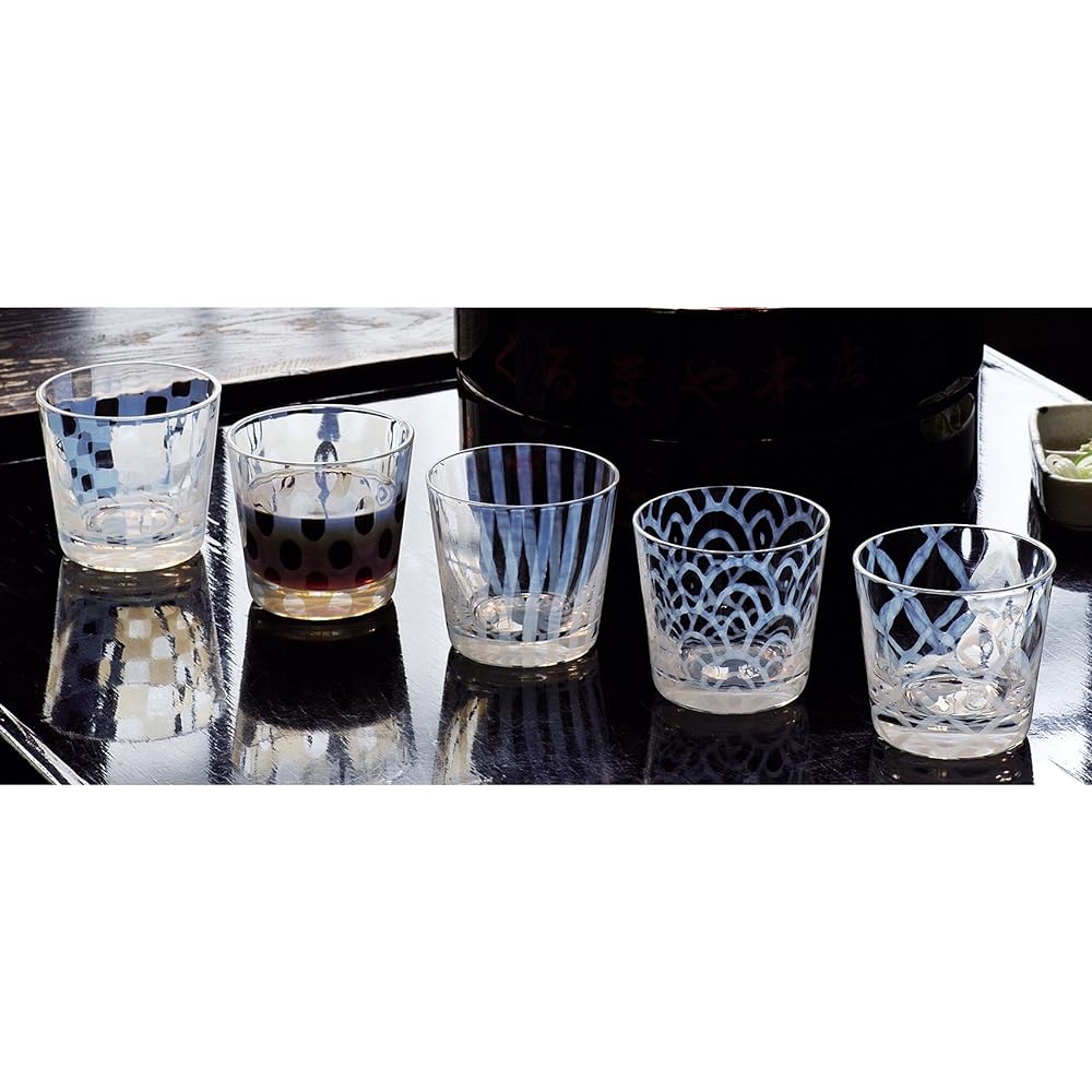 Hirota Glass Soba choko set Taisho Roman Glass 5-piece set TR-5003