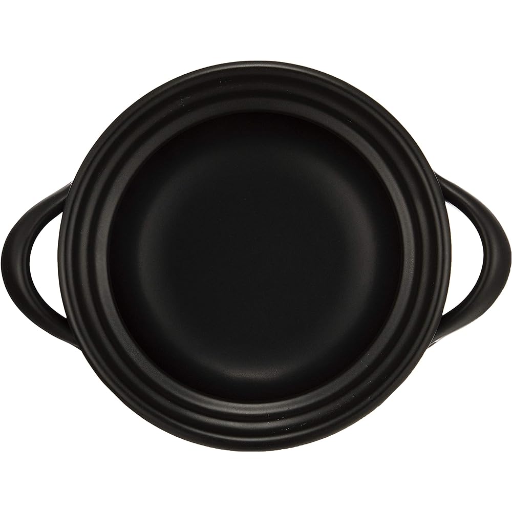 Banko-yaki rice cooking pot (with inner lid) 2 cups black drop 33-96