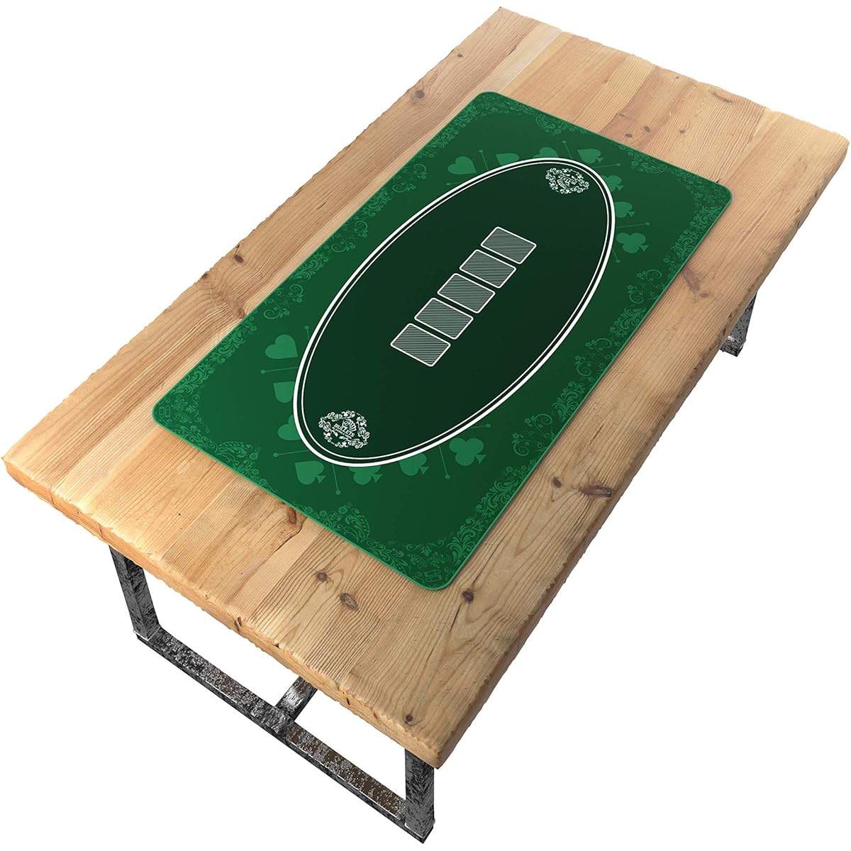 Bullet Playing Cards - Poker Layout - Table Top Mat 45" x 25" - Deluxe Playmat for Casino Night