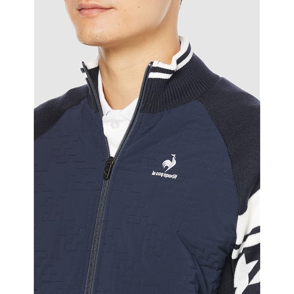[Le Coq Sportif Golf] [22 Fall/Winter Model] Golf Cut and Sew Windproof Active Heat Retention Washable Heat Navi Hybrid Sleeve Switching Men's