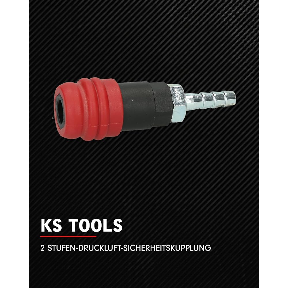 KS Tools 2 Level Pneumatic Safety Coupling with Hose Nozzle 9 mm 999.9096