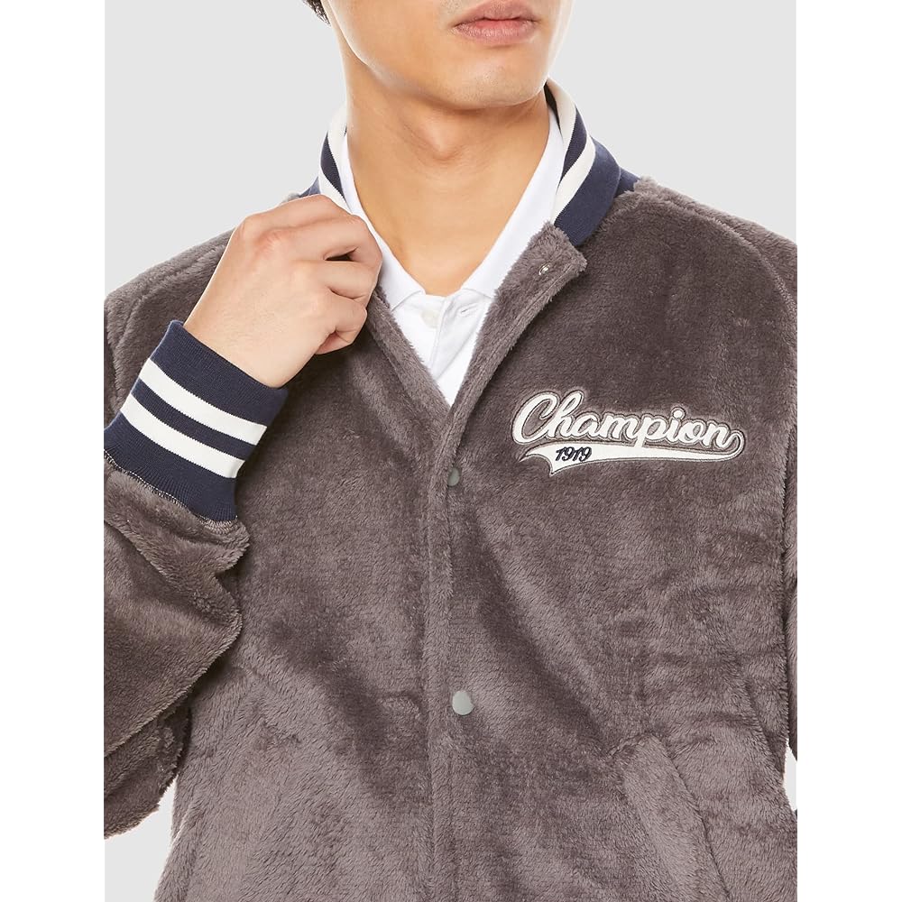 Champion C3-WG606 Men's Long Sleeve Graphic Logo Print Snap Jacket