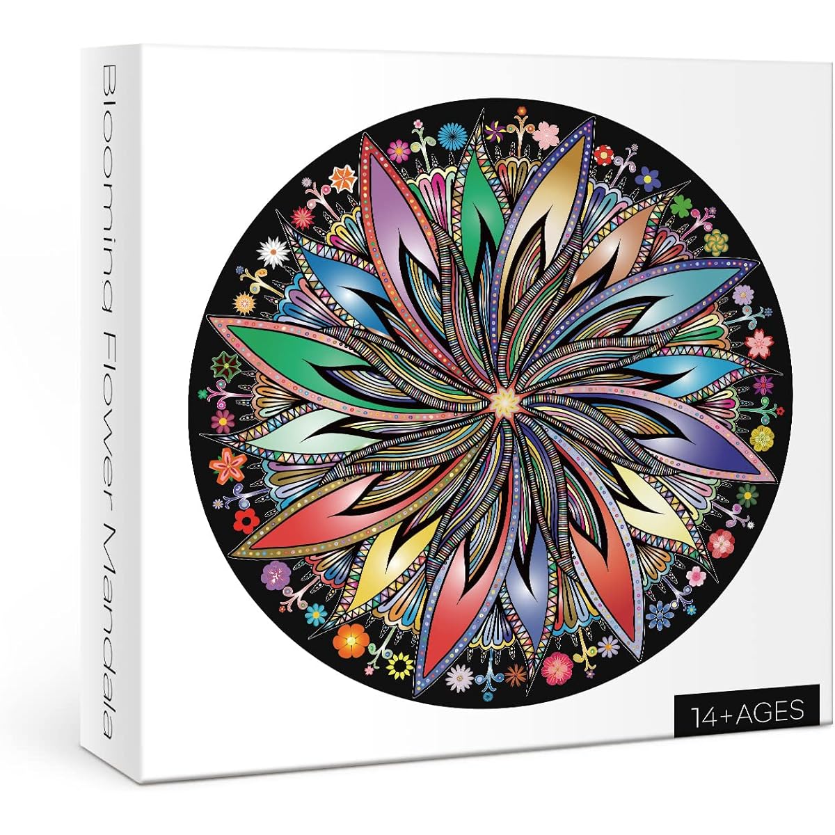 Flower Mandala Puzzle 1000 Pieces Round Colorful Gradient Puzzle Impossible Difficult Hard Jigsaw Puzzle for Adults