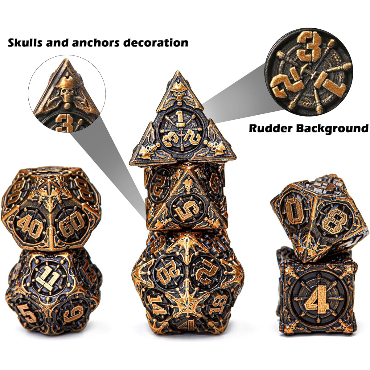 GU BEI TE DND Dice Set of 7 Polyhedron RPG DND Dice Role Playing Game Dungeons & Dragons Dice MTG Pathfinder D&D Dice Set Colorful