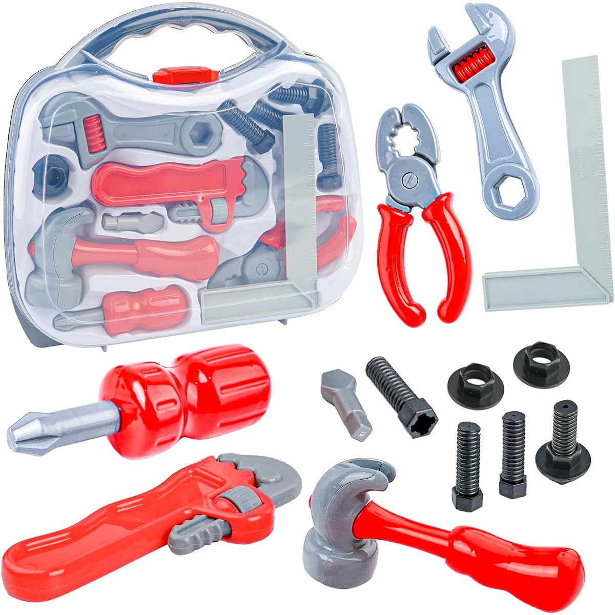 BELLOCHIDDO Kids Tool Set - 14 Piece Pretend Play Toddler Tool Set with Toy Screwdriver Building Toy Toddler Tool Set - Toys for Boys Toddler Boy Toys